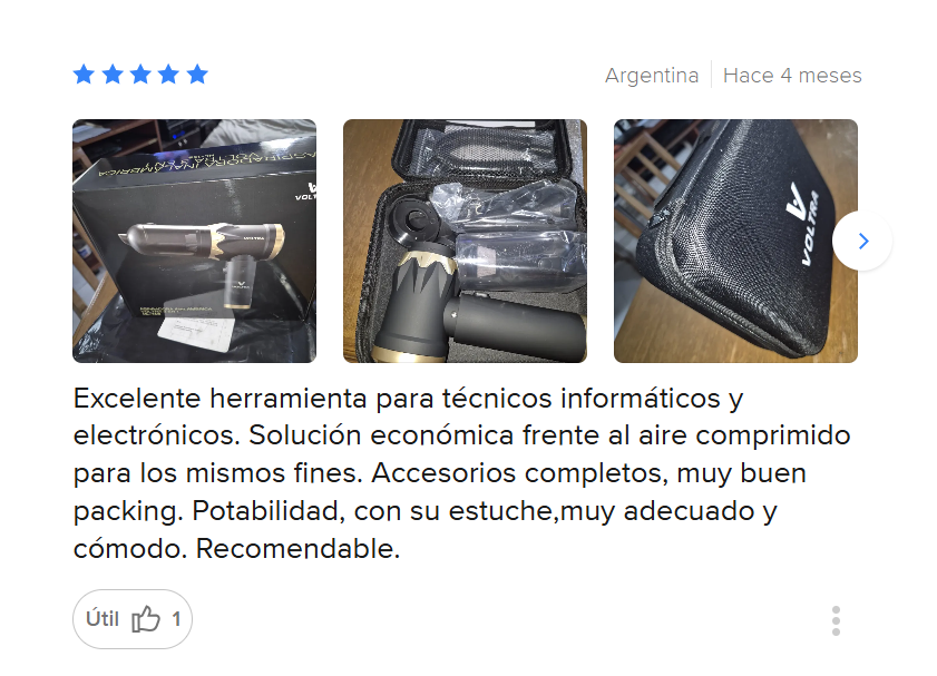 Fotos reales del producto Aspiradora Voltra tomadas por el comprador